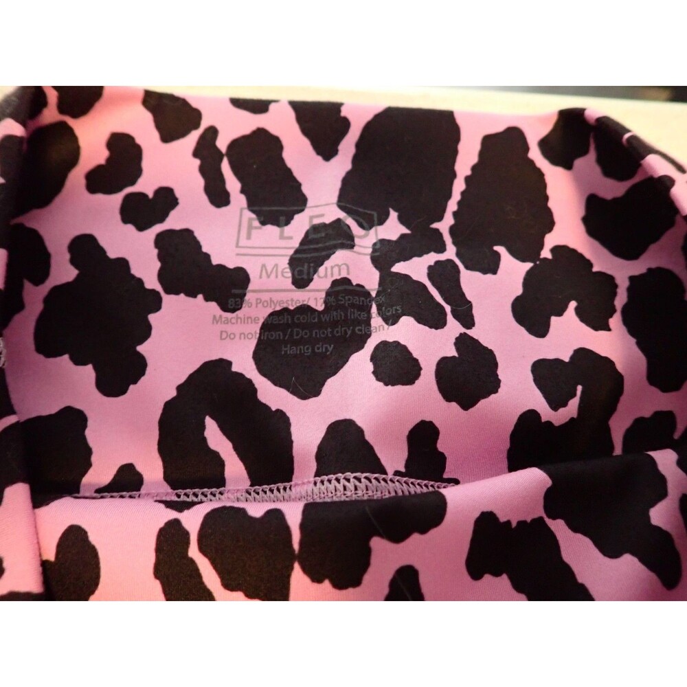 FLEO El Toro High Rise Leggings Pink Leopard Cheetah Print 25" Medium - Picture 5 of 7